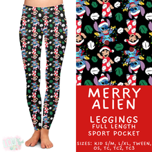 Load image into Gallery viewer, Batch #434 - Magical Christmas - Closes 10/22 - ETA early Dec - Merry Alien Full Length Leggings

