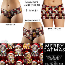 Load image into Gallery viewer, Ready to Ship - Merry Catmas Women's Underwear - Hipster TC &amp; High Waist TC2
