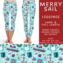 Load image into Gallery viewer, Batch #558 - Magical Character Christmas - Closes 7/20 - ETA mid/late Sept - Merry Sail Full and Capri Length Leggings
