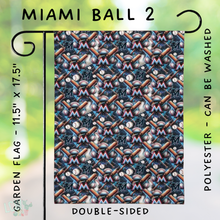 Load image into Gallery viewer, Batch #312 - Strike Out Baseball Flags - Closes 3/28 - ETA late May - Miami Ball 2 Garden Flag
