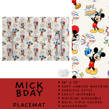 Load image into Gallery viewer, Batch #602 - Table Runners &amp; Placemats - Closes 10/23 - ETA mid Dec - Mick Bday Placemat
