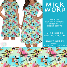 Load image into Gallery viewer, Batch #608 - Magic in Words - Closes 11/4 - ETA early Jan - Mick Word Adult &amp; Kids Dresses

