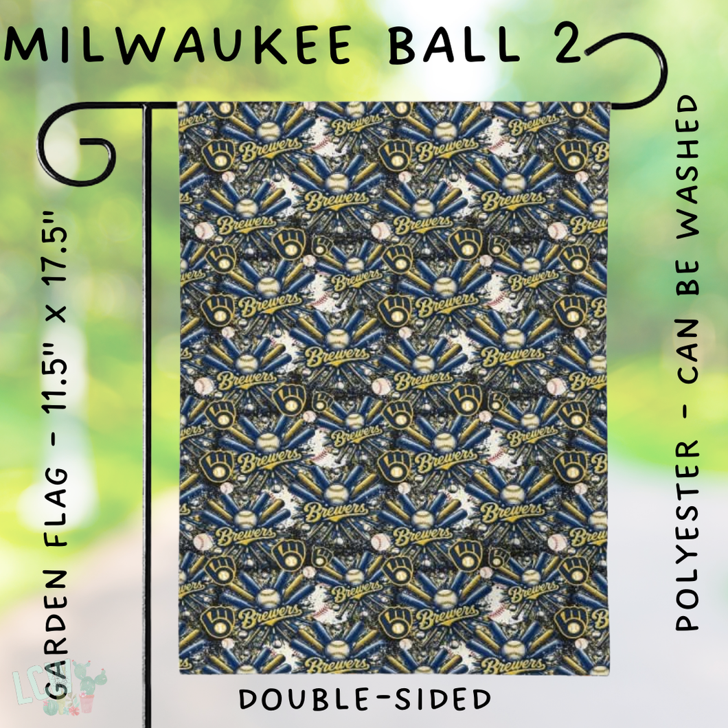 Batch #312 - Strike Out Baseball Flags - Closes 3/28 - ETA late May - Milwaukee Ball 2 Garden Flag