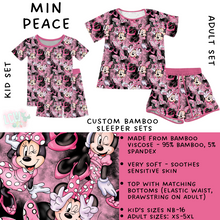 Load image into Gallery viewer, Ready To Ship - Min Peace Adult &amp; Kid's Bamboo Short Sleeper Set - 4T, 5T, 6T &amp; Adult XL
