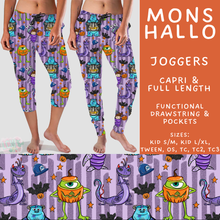 Load image into Gallery viewer, Batch #567 - Magical Character Halloween - Closes 8/10 - ETA early Oct - Mons Hallo Full and Capri Length Joggers
