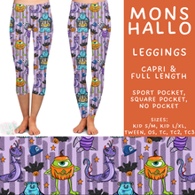 Load image into Gallery viewer, Batch #567 - Magical Character Halloween - Closes 8/10 - ETA early Oct - Mons Hallo Full and Capri Length Leggings
