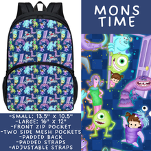 Load image into Gallery viewer, Batch #545 - Back to School 3 - Closes 6/19 - ETA early/mid August - Mons Time Backpacks
