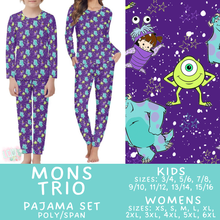 Load image into Gallery viewer, Batch #590 - Magical Family Pajamas - Closes 9/18 - ETA mid Nov - Mons Trio Women's &amp; Kid's Pajama Set
