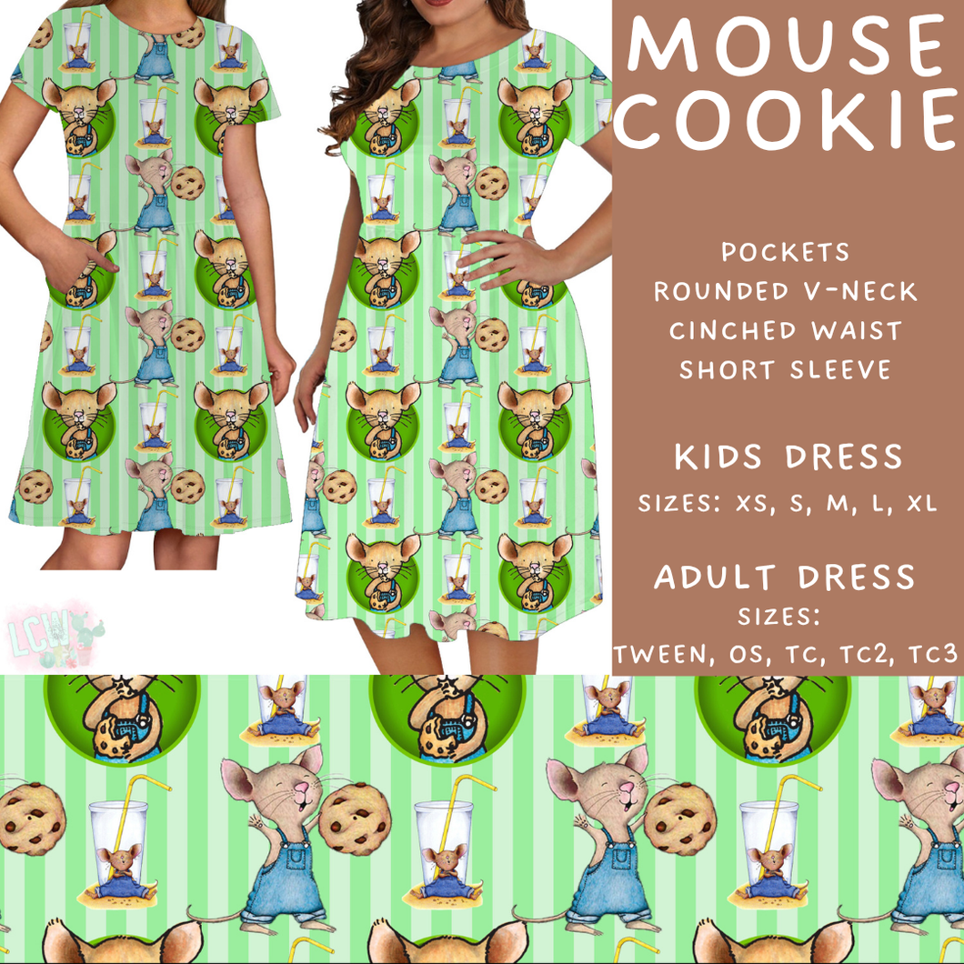 Batch #456 - Storybook Collection 4 - Closes 11/28 - ETA late Jan - Mouse Cookie Womens & Girls Dress