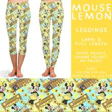 Load image into Gallery viewer, Batch #552 - Magical Faves 22 - Closes 7/6 - ETA early Sept - Mouse Lemon Full and Capri Length Leggings
