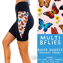 Load image into Gallery viewer, Batch #547 - Set in Style Collection - Closes 6/24 - ETA late August - Multi BFlies Pocket Print Biker Short
