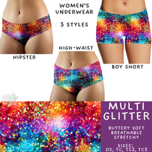 Load image into Gallery viewer, Ready to Ship - Multi Glitter Women&#39;s Underwear - Hipster &amp; Boy Shorts
