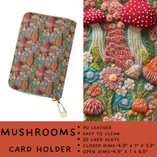 Load image into Gallery viewer, Batch #309 - Card Holders &amp; Mini Backpacks - Closing 3/24 - ETA late May - Mushrooms Card Holder
