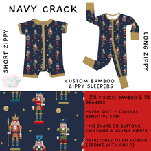 Load image into Gallery viewer, Batch #593 - Little Dreamers Christmas 3 - Closes 10/2 - ETA late Nov - Navy Crack Short and Long Zippy Sleeper
