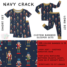 Load image into Gallery viewer, Batch #593 - Little Dreamers Christmas 3 - Closes 10/2 - ETA late Nov - Navy Crack Bamboo Short and Long Sleeper Set
