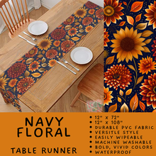 Load image into Gallery viewer, Batch #588 - Table Runners - Closes 9/21 - ETA early/mid Nov - Navy Floral Table Runner
