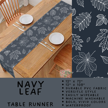 Load image into Gallery viewer, Batch #588 - Table Runners - Closes 9/21 - ETA early/mid Nov - Navy Leaf Table Runner
