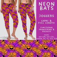 Load image into Gallery viewer, Batch #566 - Halloween 5 - Closes 8/7 - ETA early October - Neon Bats Full and Capri Length Joggers
