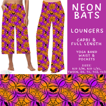 Load image into Gallery viewer, Batch #566 - Halloween 5 - Closes 8/7 - ETA early October - Neon Bats Capri and Full Length Loungers
