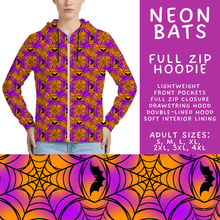 Load image into Gallery viewer, Batch #566 - Halloween 5 - Closes 8/7 - ETA early October - Neon Bats Full Zip Hoodie
