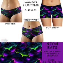 Load image into Gallery viewer, Ready To Ship - Neon Bats Women&#39;s Underwear Hipster &amp; High Waist

