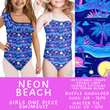 Load image into Gallery viewer, Batch #543 - Pool Party 2 - Closes 6/15 - ETA early/mid August - Neon Beach Girl's Swimsuit
