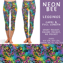 Load image into Gallery viewer, Batch #562 - Fun Run 25 - Closes 7/29 - ETA late Sept - Neon Bee Full and Capri Length Leggings
