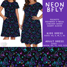 Load image into Gallery viewer, Batch #603 - September Request Run - Closes 10/26 - ETA mid/late Dec - Neon BFly Adult &amp; Kids Dresses
