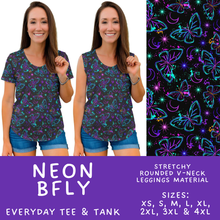 Load image into Gallery viewer, Batch #603 - September Request Run - Closes 10/26 - ETA mid/late Dec - Neon BFly Everyday Tank &amp; Tee
