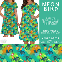 Load image into Gallery viewer, Batch #585 - Magical Faves 24 - Closes 9/14 - ETA mid Nov - Neon Bird Adult &amp; Kids Dresses
