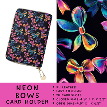 Load image into Gallery viewer, Batch #309 - Card Holders &amp; Mini Backpacks - Closing 3/24 - ETA late May - Neon Bows Card Holder
