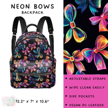 Load image into Gallery viewer, Batch #309 - Card Holders &amp; Mini Backpacks - Closing 3/24 - ETA late May - Neon Bows Mini Backpack
