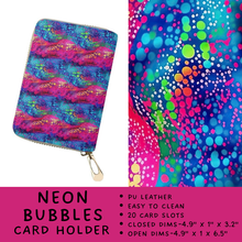 Load image into Gallery viewer, Batch #309 - Card Holders &amp; Mini Backpacks - Closing 3/24 - ETA late May - Neon Bubbles Card Holder
