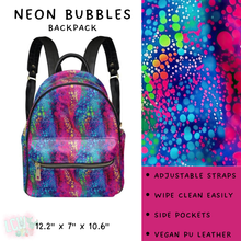 Load image into Gallery viewer, Batch #309 - Card Holders &amp; Mini Backpacks - Closing 3/24 - ETA late May - Neon Bubbles Mini Backpack
