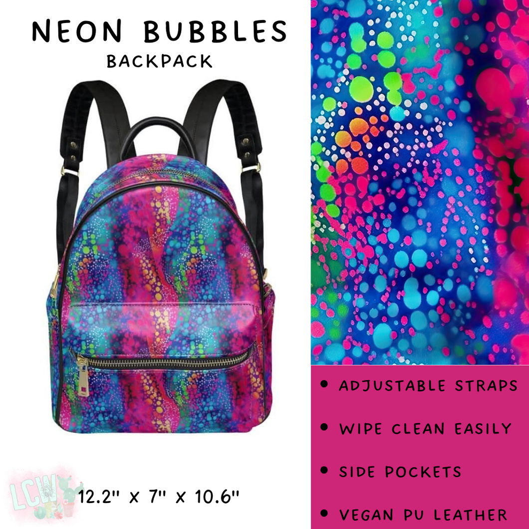 Batch #309 - Card Holders & Mini Backpacks - Closing 3/24 - ETA late May - Neon Bubbles Mini Backpack