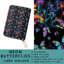 Load image into Gallery viewer, Batch #309 - Card Holders &amp; Mini Backpacks - Closing 3/24 - ETA late May - Neon Butterflies Card Holder
