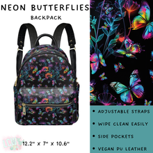 Load image into Gallery viewer, Batch #309 - Card Holders &amp; Mini Backpacks - Closing 3/24 - ETA late May - Neon Butterflies Mini Backpack
