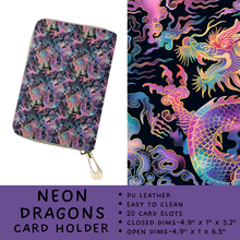 Load image into Gallery viewer, Batch #309 - Card Holders &amp; Mini Backpacks - Closing 3/24 - ETA late May - Neon Dragons Card Holder
