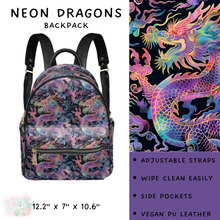 Load image into Gallery viewer, Batch #309 - Card Holders &amp; Mini Backpacks - Closing 3/24 - ETA late May - Neon Dragons Mini Backpack
