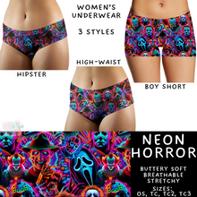 Load image into Gallery viewer, Ready To Ship - Neon Horror Women&#39;s Underwear - Boy Short TC2 - Hipster TC2
