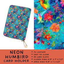 Load image into Gallery viewer, Batch #309 - Card Holders &amp; Mini Backpacks - Closing 3/24 - ETA late May - Neon Humbird Card Holder
