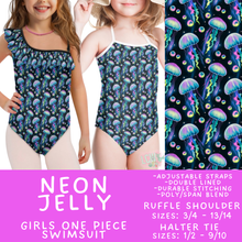 Load image into Gallery viewer, Batch #543 - Pool Party 2 - Closes 6/15 - ETA early/mid August - Neon Jelly Girl's Swimsuit
