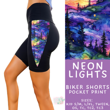 Load image into Gallery viewer, Batch #547 - Set in Style Collection - Closes 6/24 - ETA late August - Neon Lights Pocket Print Biker Short
