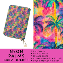 Load image into Gallery viewer, Batch #309 - Card Holders &amp; Mini Backpacks - Closing 3/24 - ETA late May - Neon Palms Card Holder
