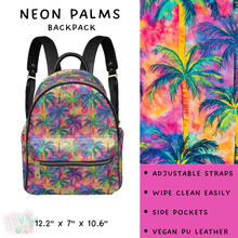 Load image into Gallery viewer, Batch #309 - Card Holders &amp; Mini Backpacks - Closing 3/24 - ETA late May - Neon Palms Mini Backpack
