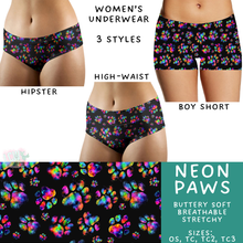 Load image into Gallery viewer, Ready to Ship - Neon Paws Women&#39;s Underwear - Hipster &amp; Boy Short
