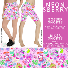 Load image into Gallery viewer, Batch #555 - Cool Characters 7 - Closes 7/13 - ETA mid Sept - Neon SBerry Biker &amp; Jogger Shorts
