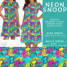 Load image into Gallery viewer, Batch #555 - Cool Characters 7 - Closes 7/13 - ETA mid Sept - Neon Snoop Adult &amp; Kids Dresses
