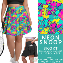 Load image into Gallery viewer, Batch #555 - Cool Characters 7 - Closes 7/13 - ETA mid Sept - Neon Snoop Skort
