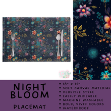 Load image into Gallery viewer, Batch #602 - Table Runners &amp; Placemats - Closes 10/23 - ETA mid Dec - Night Bloom Placemat
